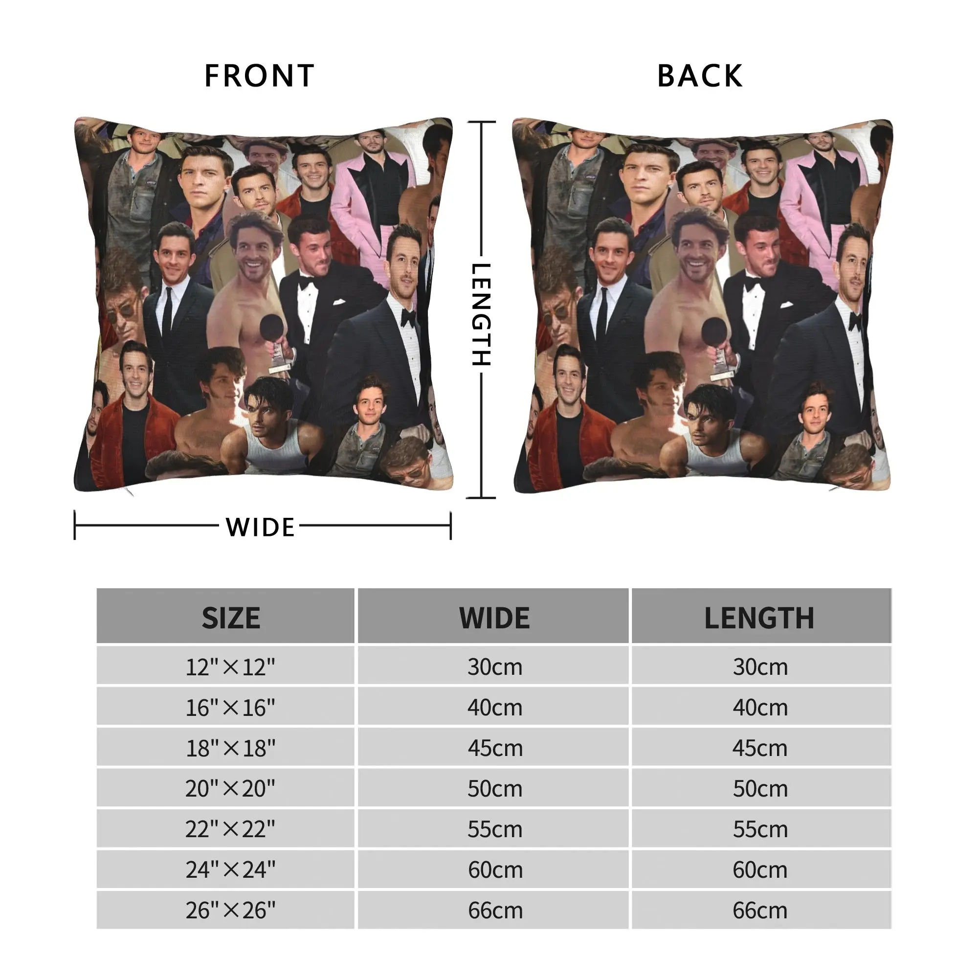 Jonathan Bailey Collage Pillowcase Soft Polyester Cushion Cover Decorative  Throw Pillow Case Cover Home Square 40X40cm
