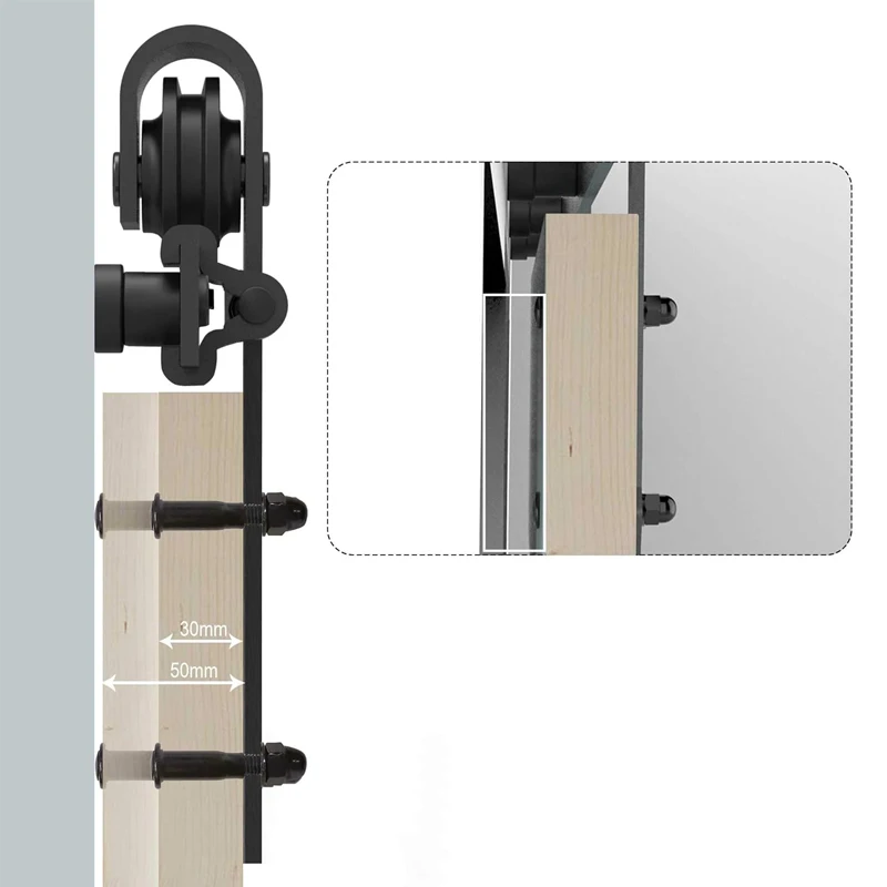 Imagem -03 - Tsmst-sliding Door Kit 66 pé Porta do Celeiro Black Rail Kit Adequado para a Única Porta de Madeira Forma j