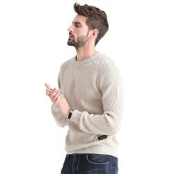 Pull à col rond pour hommes, pull sous-couche, tricots à la mode, nouvelle tendance, automne et hiver