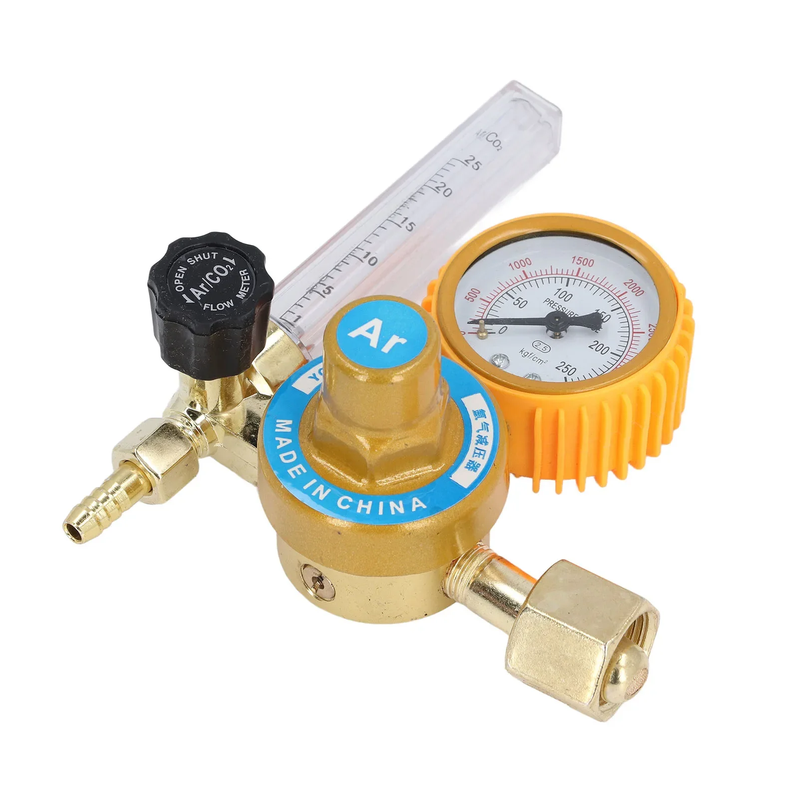 Alumínio Alloy Argon Gás Pressure Reducer, TIG Flow Meter, 0 a 3500psi