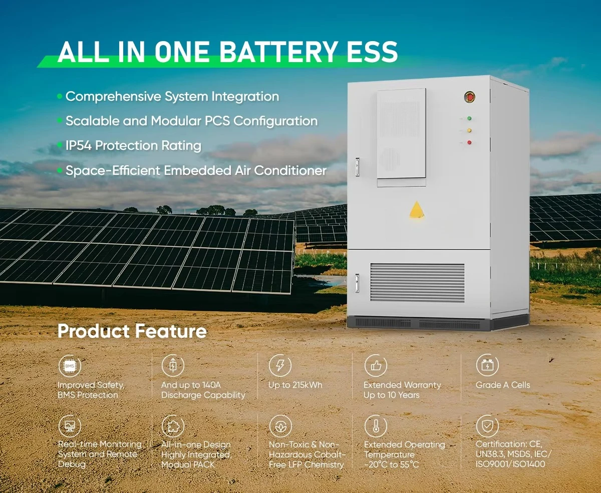 خزانة تخزين الطاقة الخارجية 50 كيلو وات 100 كيلو وات في الساعة نظام تخزين طاقة البطارية الصناعية الكل في واحد