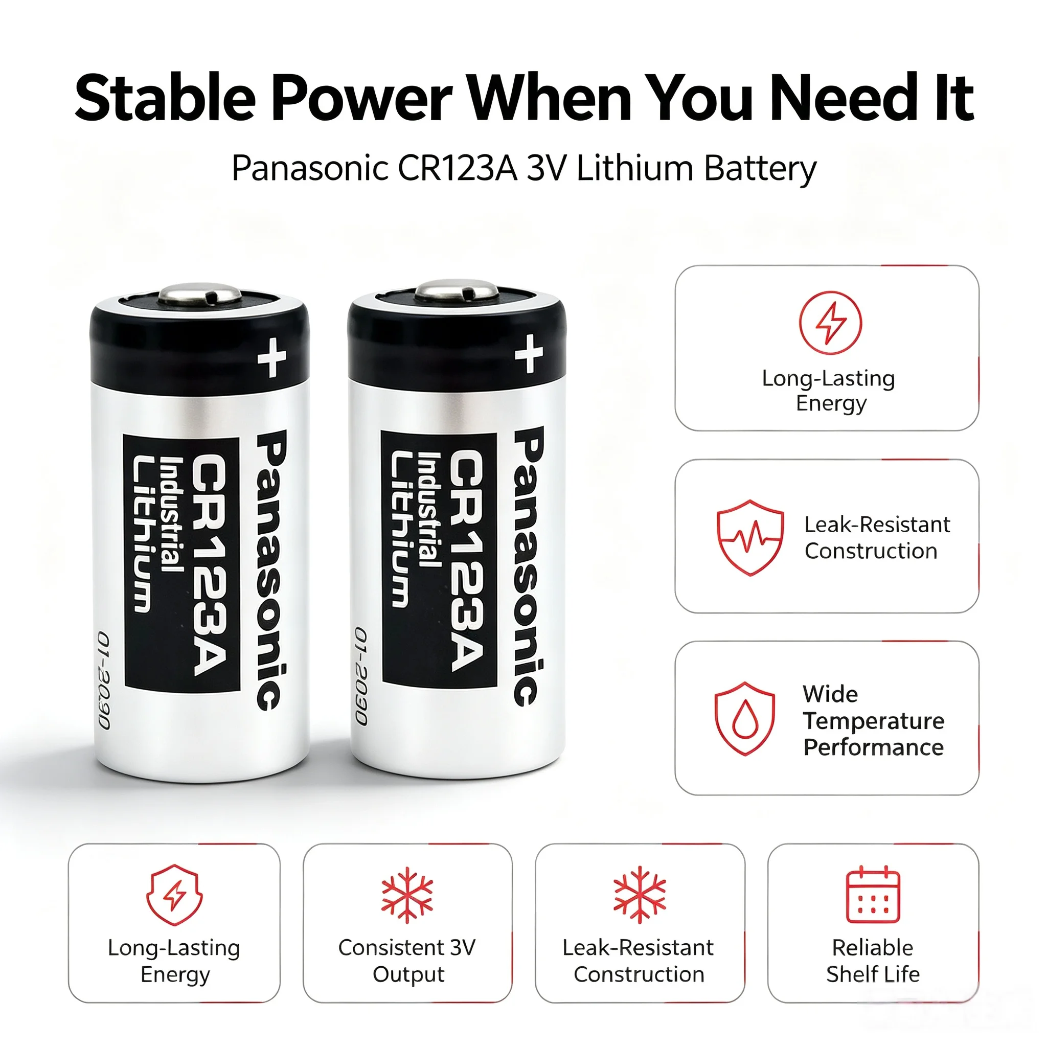 1-100 SZT. Oryginalna bateria litowa 3V CR123A do kamer Panasonic Arlo DL123A EL123A CR17345 123A 123 — zdjęcie produktu 3