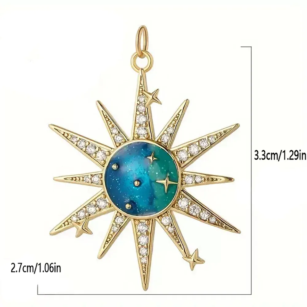 1PC Copper Zircon Plated heart shape Evil Eye DIY Jewelry Accessories, Necklace Bracelet Earrings Pendant view 3