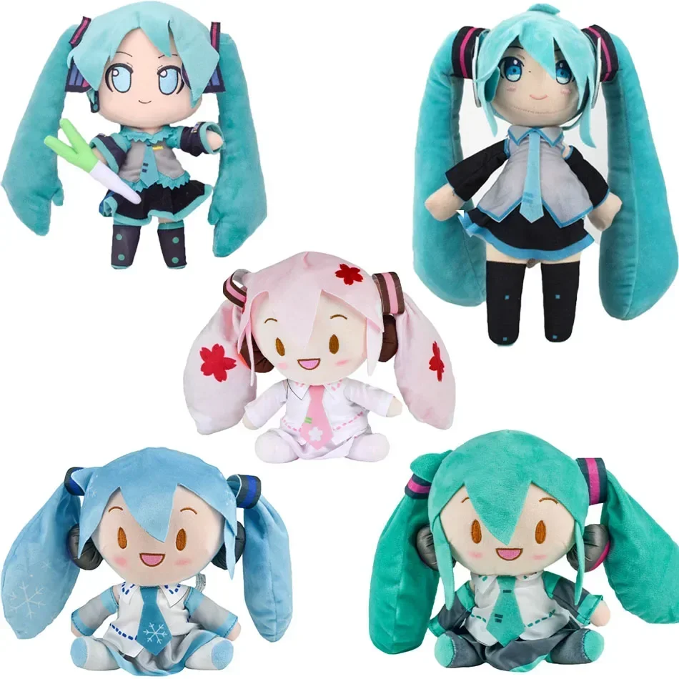 

2025 24.5cm Hatsune Miku Plush Fuwafuwa Anime Kawaii Cute Cool Toys Dolls Plush Room Car Desk Decoration Birthday Gifts For Fan