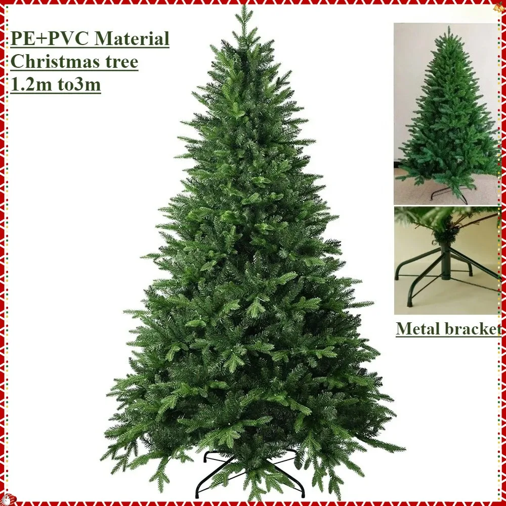 

Artificial Christmas Tree PE+PVC Material Encryption Branch Family Christmas Decoration Green Large Christmas Tree 1.2m To 2.1m