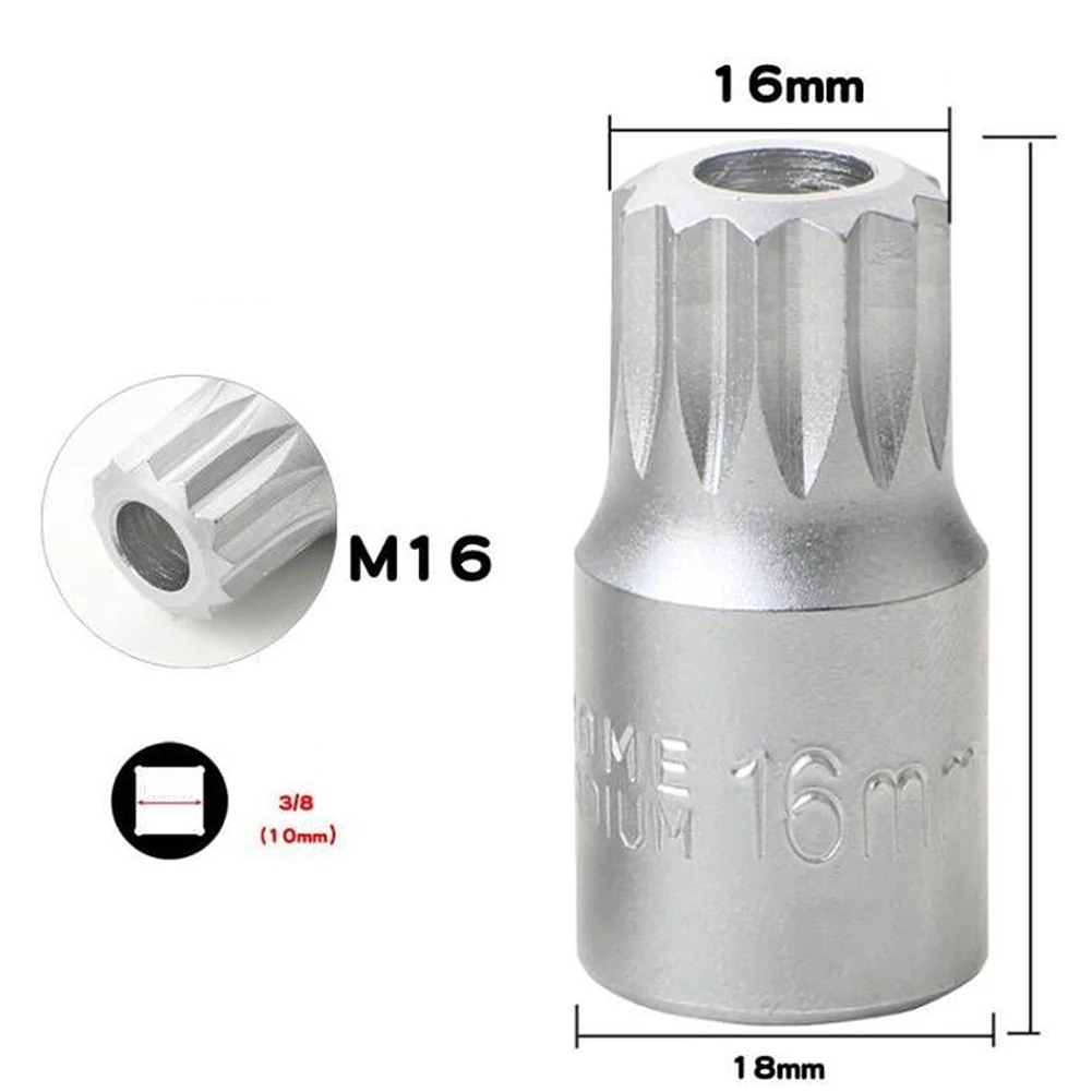 4 шт., гайковерт для слива масла M16 H17 S8 S10, 3/8 дюйма