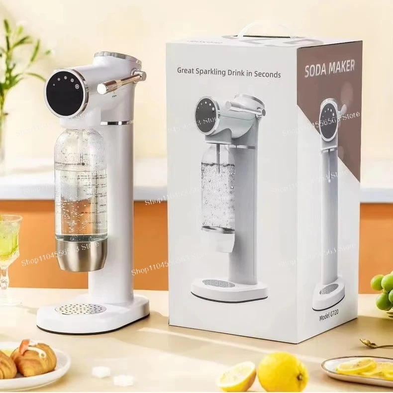 Plug-Free One-Button Soda Maker | Home CO2 Carbonating Machine for Sparkling Water Drinks