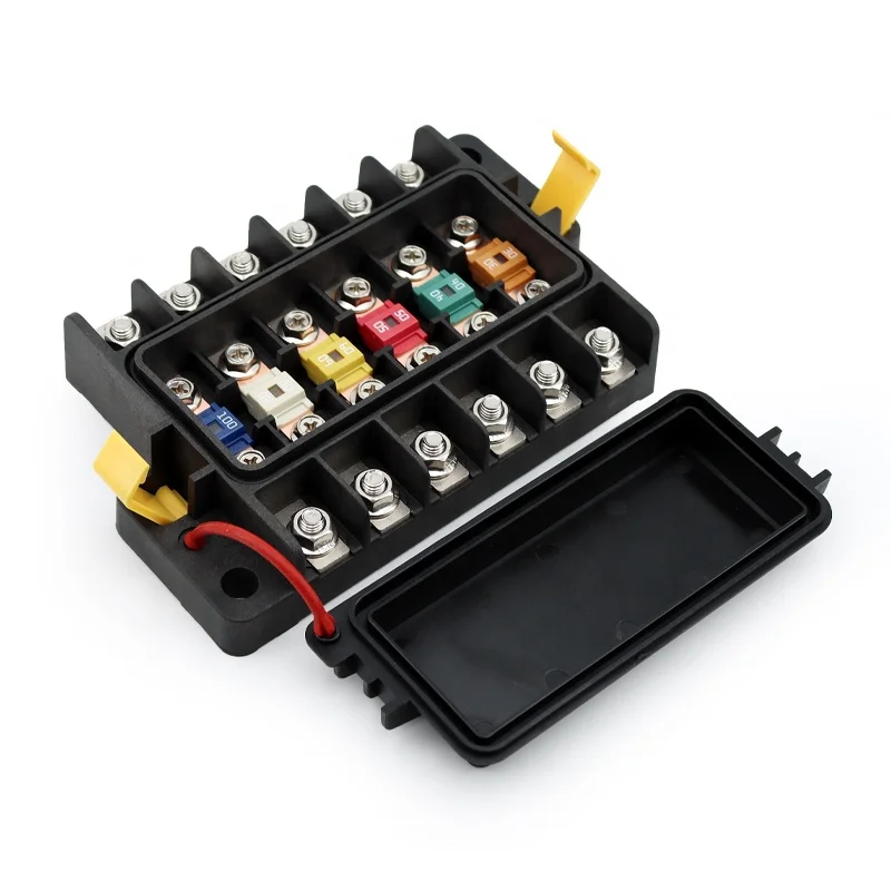 Water Resistant 32VDC Power Distribution Block with Cover for Automotive Marine Boat Car Electrical System Lata Fusible Fuse Box