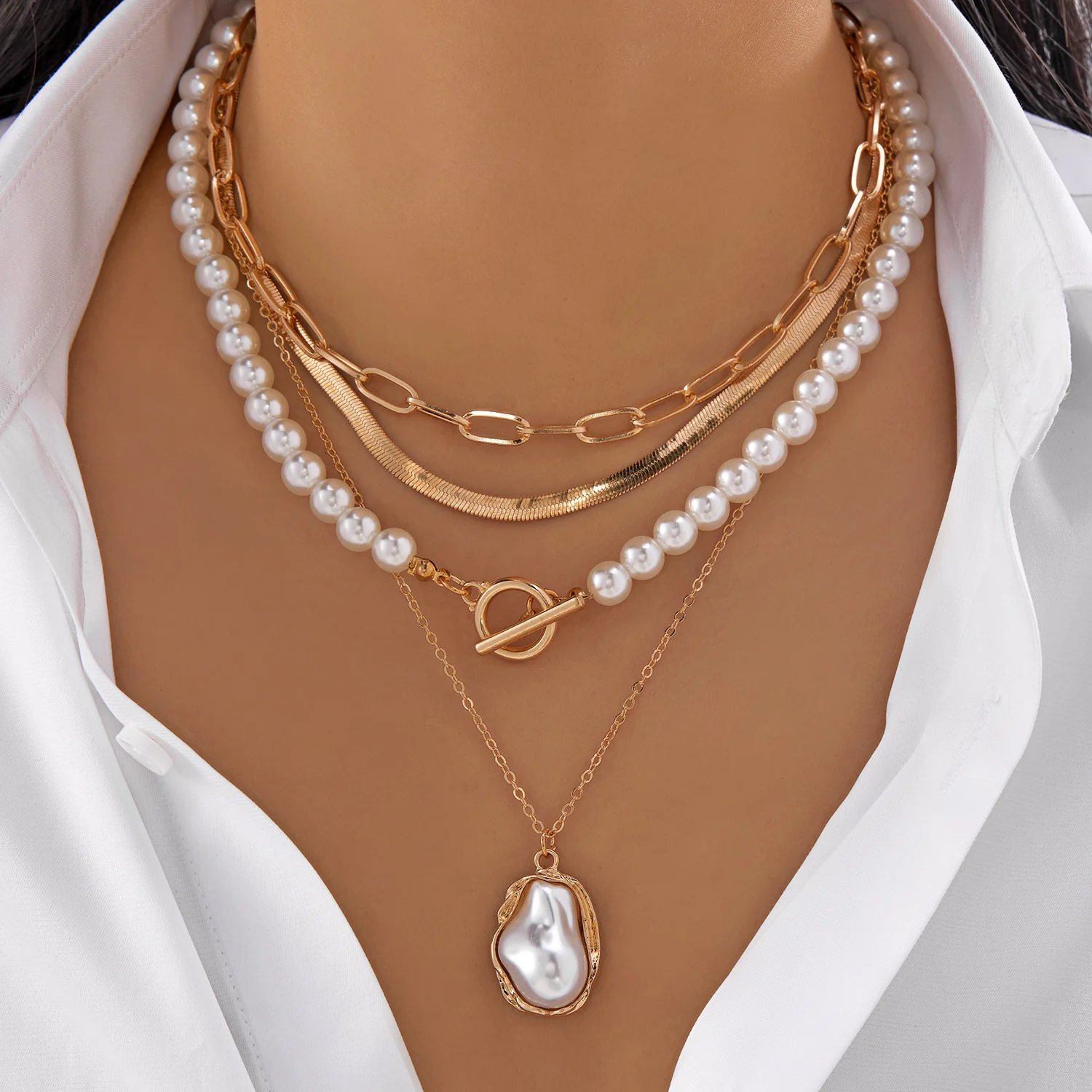Collier de perles d'imitation pour femmes, élégant, Vintage, multicouche, cœur, glands, ras du cou, bijoux à la mode, accessoires, cadeau, nouvelle collection