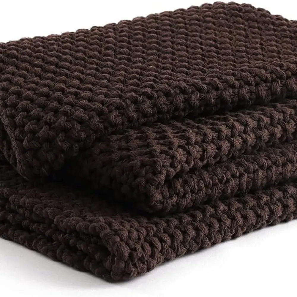 Chunky Cotton Knit Throw Blanket, Cable Knit Throws for Bed Couch Sofa, Comfy & Relaxing, Decorative Piece for Farmhouse Modern
