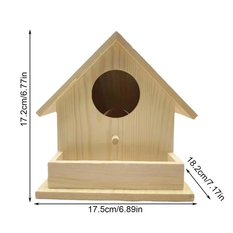 ABDJ-будины для птиц на открытом воздухе, подвесная деревянная коробка для кормления птиц с жердом, коттедж для домашних животных для колибри, кардинальных птиц, уличный
