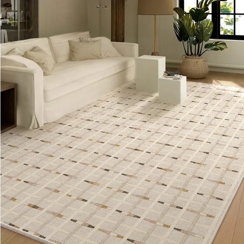 

French Plaid Decorate Living Room Carpet Retro Luxury Bedroom Bedside Plush Floor Mat Coffee Table Cloakroom Rug Ковер Tapis 러그