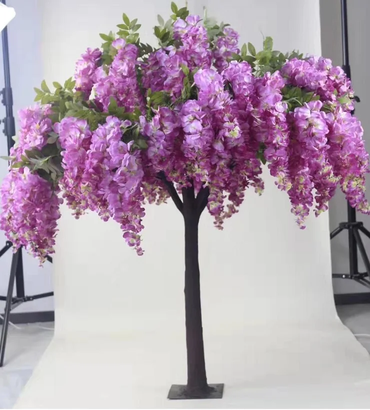 Artificial Wisteria Cherry Blossom Tree Wedding Table Centerpiece Backdrop for Indoor Party Decoration