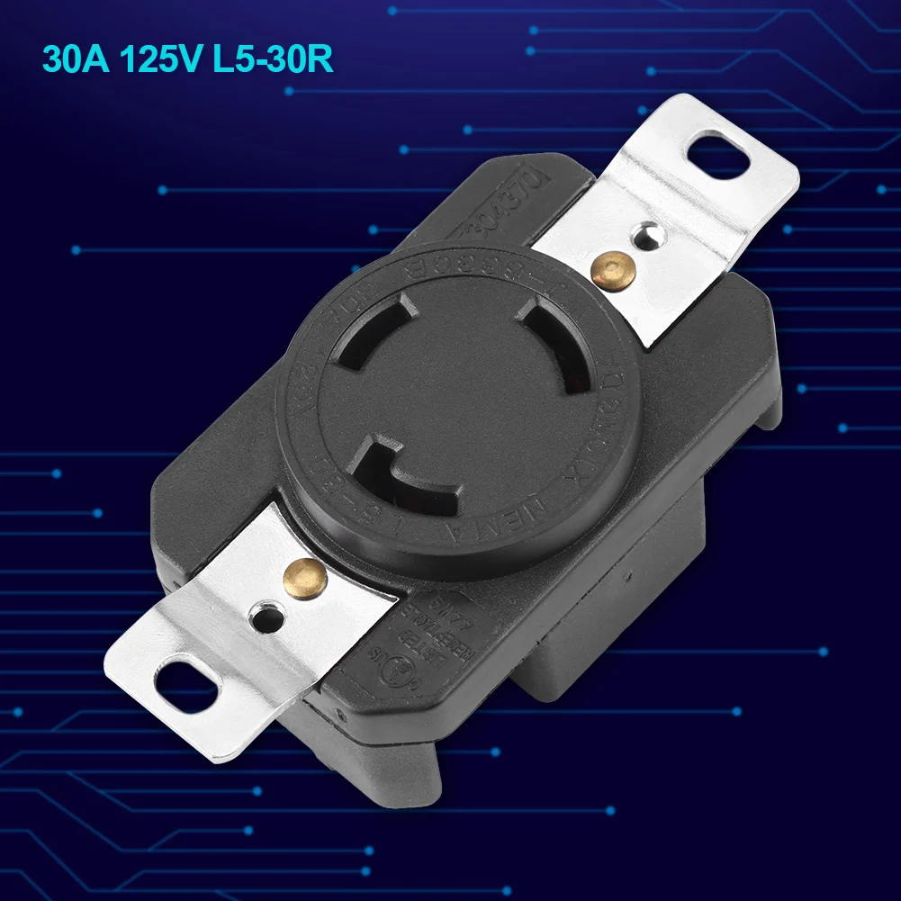 Receptáculo hembra eléctrico con cerradura giratoria NEMA L5-30R 30A 125V para conjunto de cables de generador