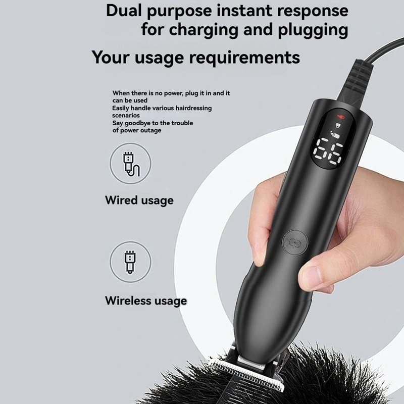 ผู้ชายผมTrimmer USBชาร์จสมาร์ทหน้าจอพร้อมใบมีดเหมาะสําหรับหน้าอกขาหนีบผมCare