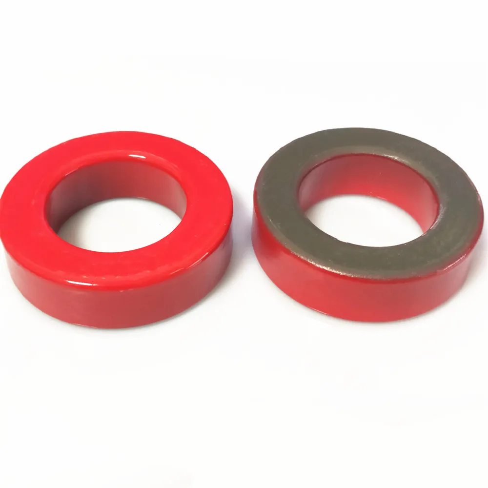 T200-2ความถี่ Carbonyl Iron Powder Core เหล็กแม่เหล็กแม่เหล็กเฟอร์ไรต์แหวนสีแดงสีเทา51*32*14มม.