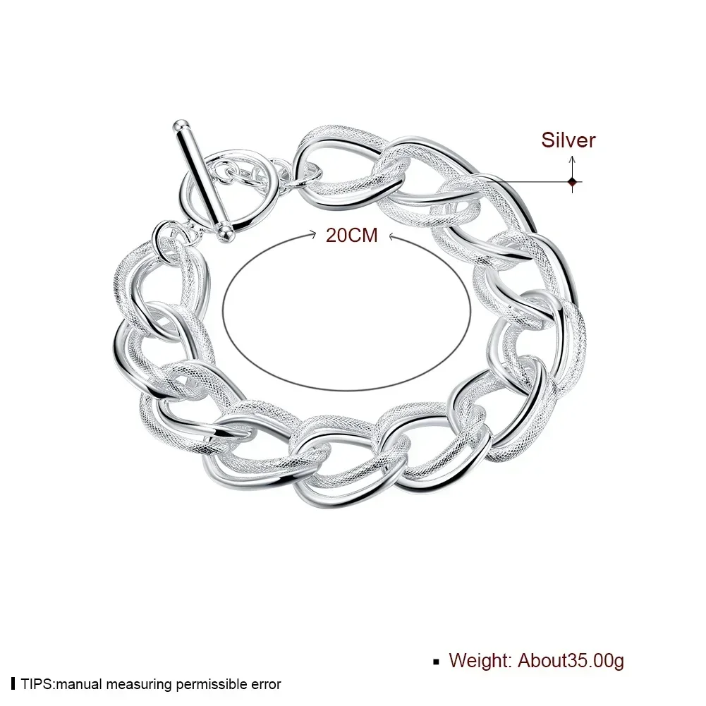 جديد جودة عالية 925 فضة مزدوجة تويست سلسلة أساور للرجل المرأة موضة مجوهرات الزفاف هدايا عيد الميلاد