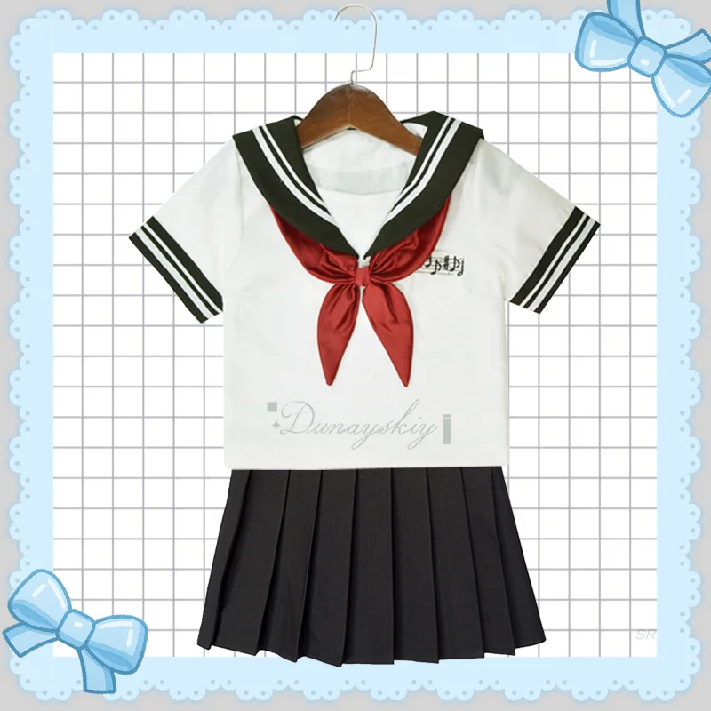 

Матросский костюм, топ и юбка, милый стиль для женщин и девочек, детский галстук-бабочка, черное платье, японский костюм JK, карнавальный костюм на Хэллоуин