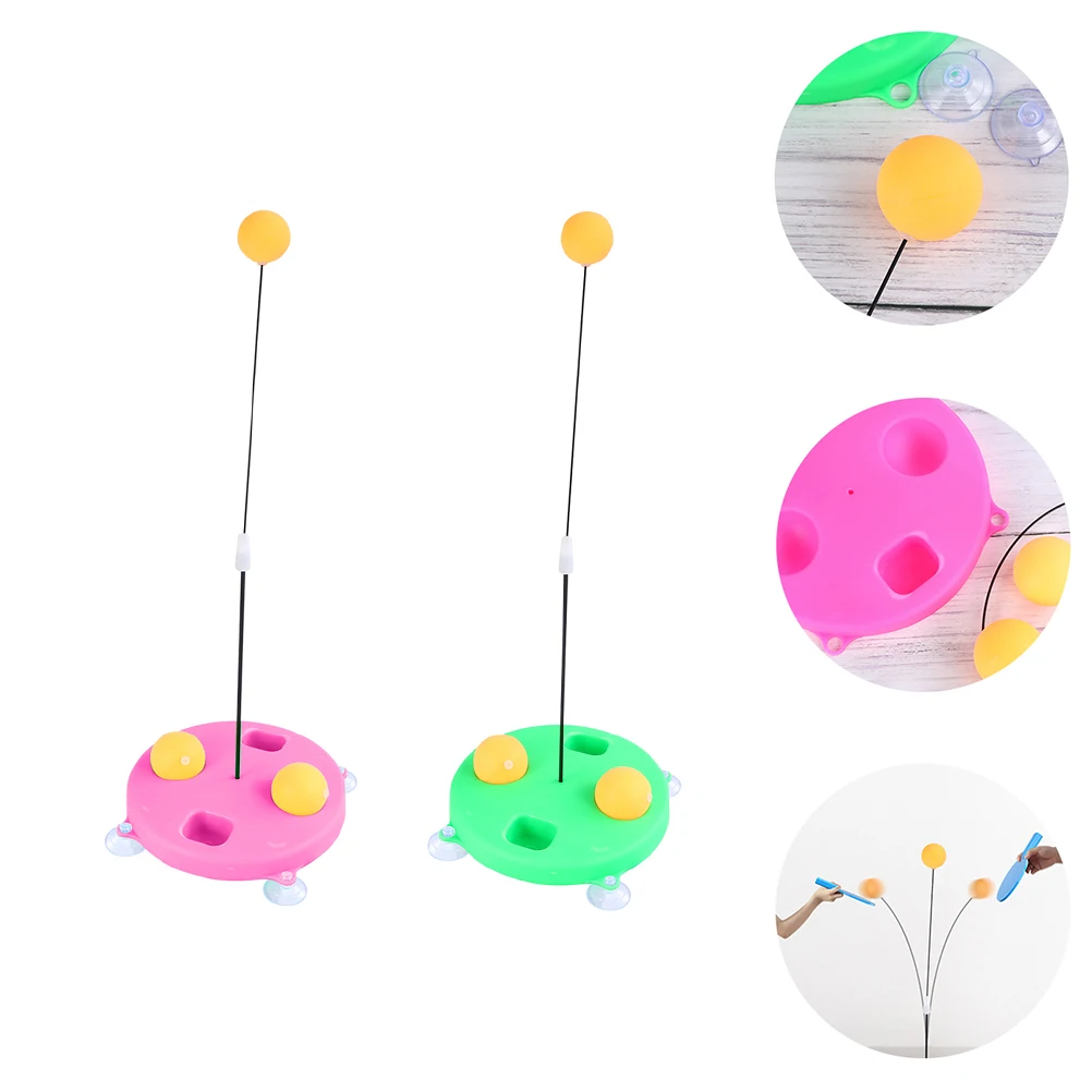 

2Pcs Table Tennis Trainer Toys for Kids Sports Practice Children Plastic Sparring Fun Elastic Bobbin Training Device