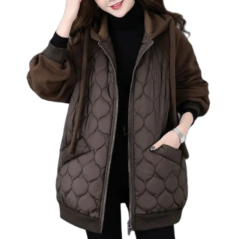 

Winter Overcoat Parka 2022 Most New Fashionable Women's Cotton Coat Loose Wild High End Thicken Splicing Hoodie Ladies Jacket