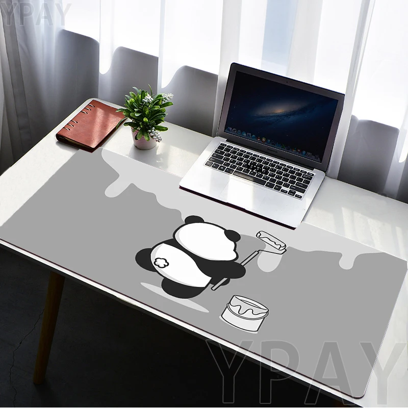 

Panda Mousepad Cute Office Mouse Pad Large Mouse Mat Natural Rubber Table Mats PC Desk Mats For Student Mousepads 100x50cm