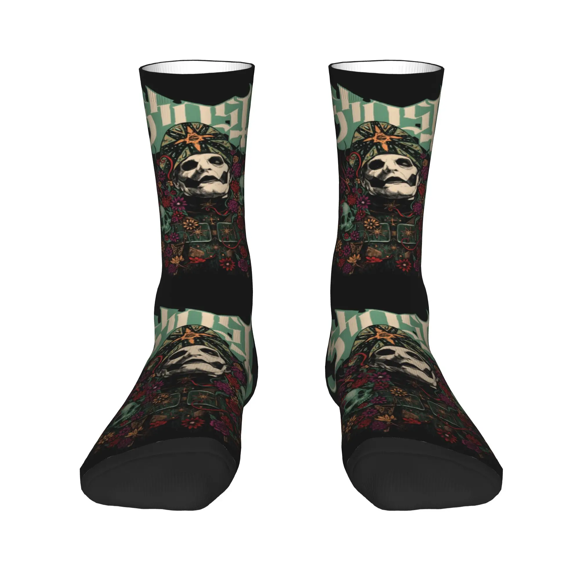 

Cute Printed Ghost Heavy Metal Rock Band Horror Socks for Women Men Stretchy Summer Autumn Winter Crew Socks