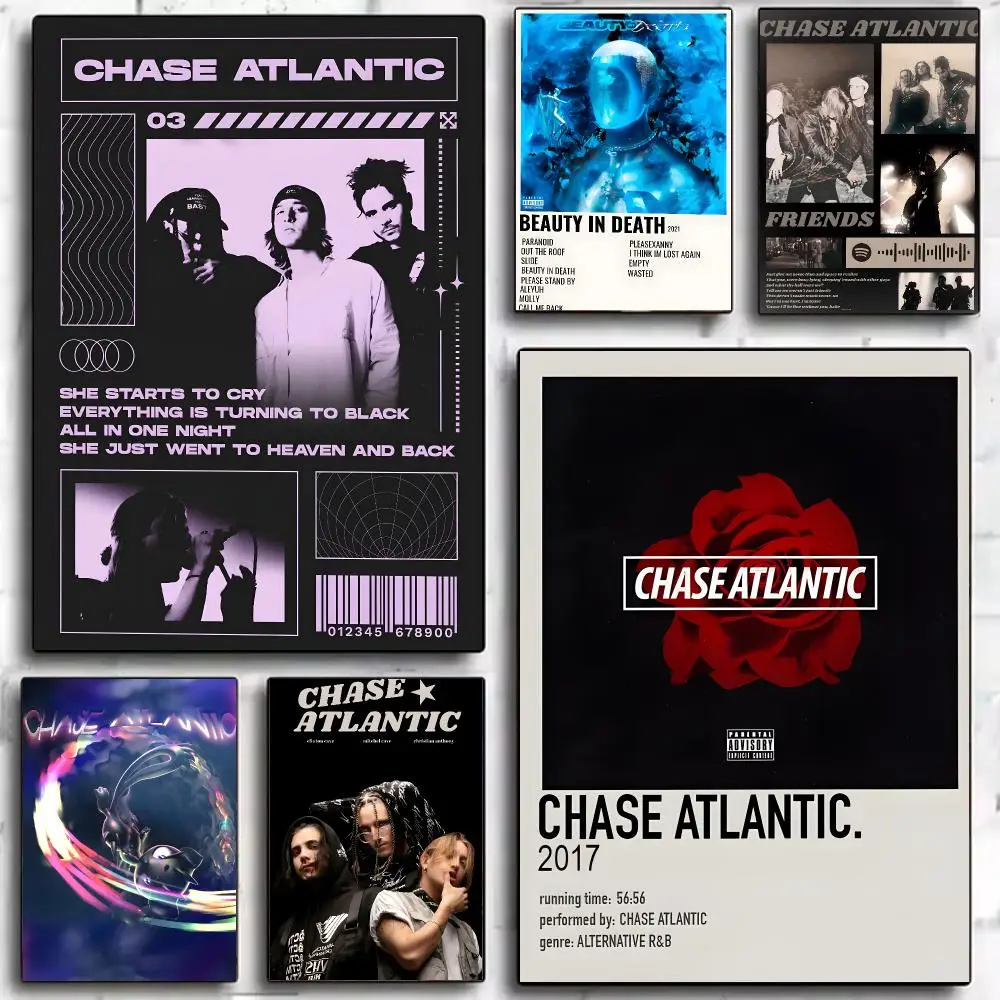 Alternative Band C-chase Atlantic Poster Trendy Aesthetic Self-Adhesive Wall Poster Room Decor for Bedroom & Dorm