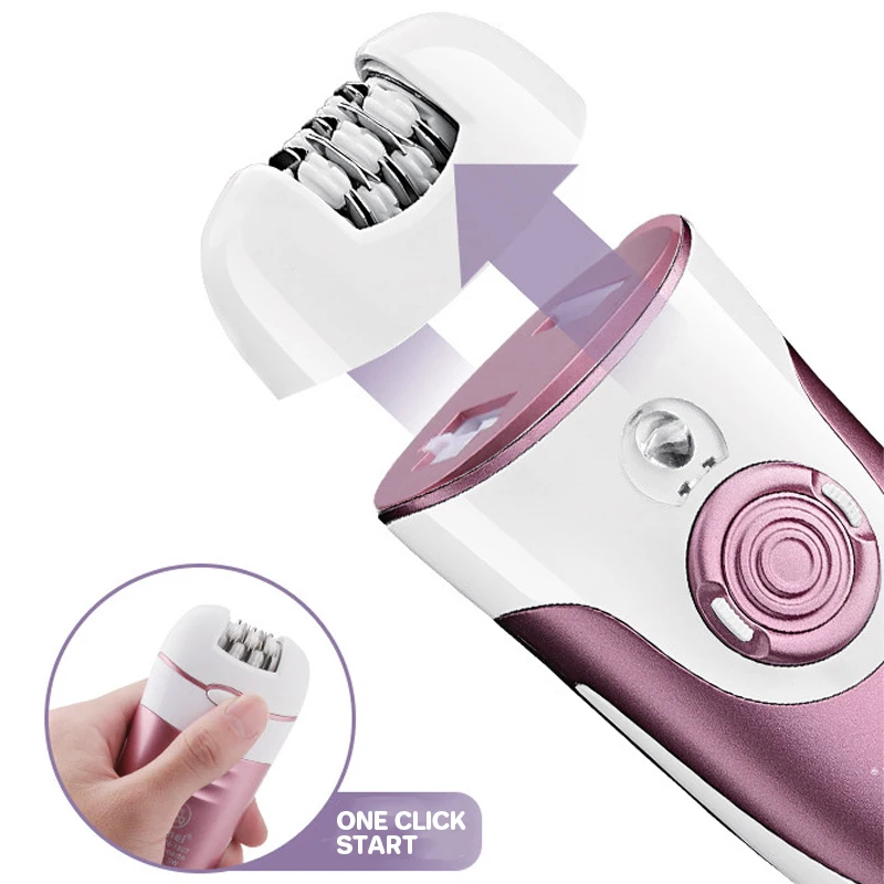 جهاز إزالة الشعر من Kemei مجموعة العناية النسائية أربعة في واحد KM-1307 شفرة إزالة الشعر متعددة في واحد، شفرة إزالة الشعر، مطحنة القدم