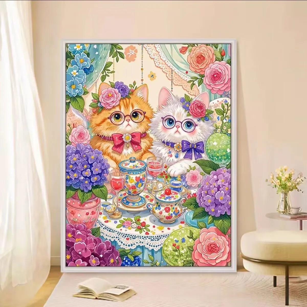 

9CT 100X75CM кошки рукоделие, сделай сам гостиная печатная вышивка крестиком, набор для вышивания полная хлопковая нить