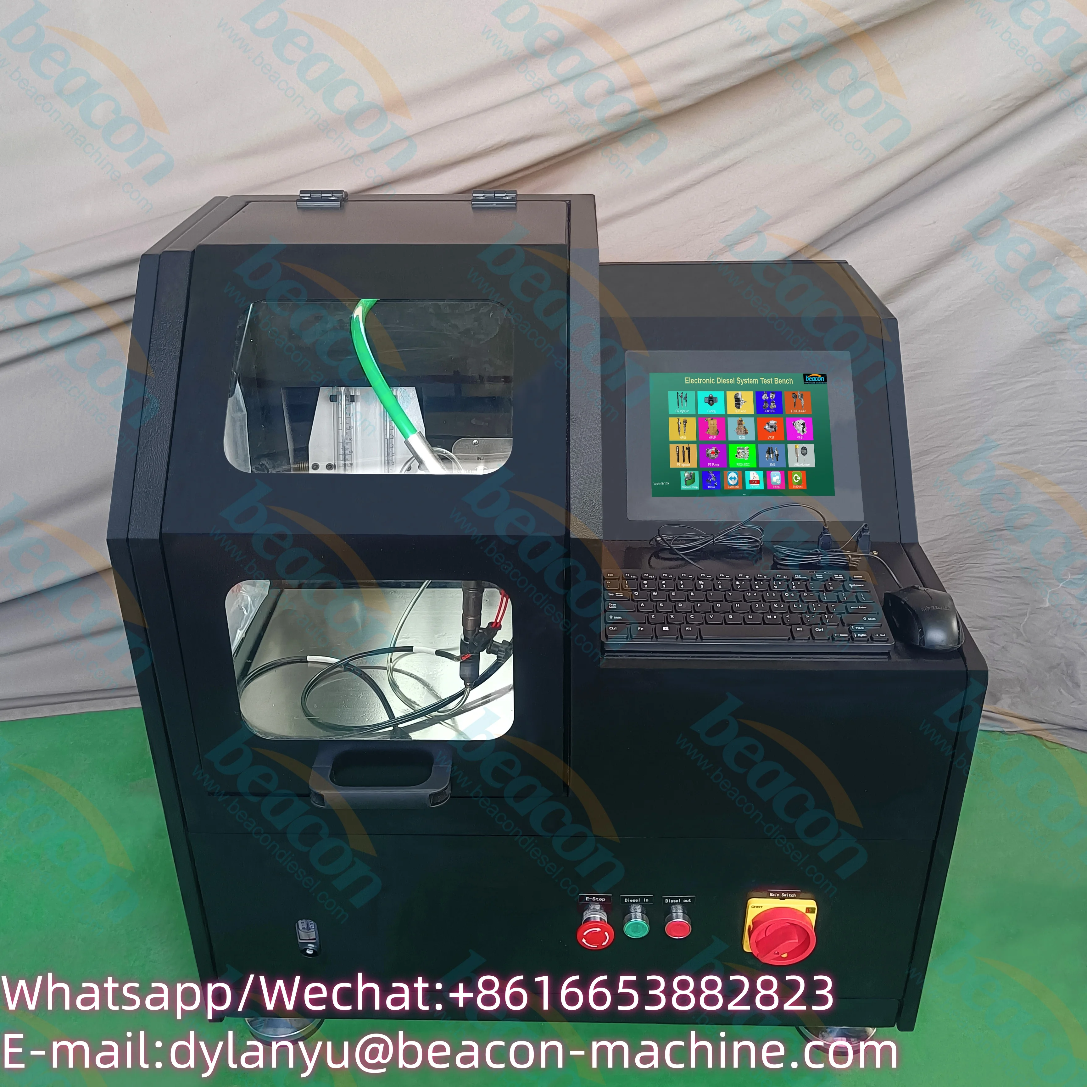 EPS208-S Diesel Fuel Injector Calibrator With Flow Sensor and Measuring Cylinder  EPS208 Common Rail Injector Test Bench