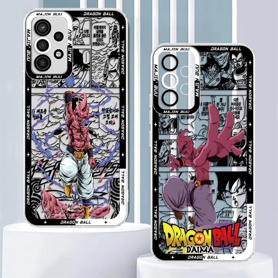Drogon Ball Majin Buu funda transparente para teléfono Samsung Galaxy A53 A23 A55 A25 A32 A13 A54 A24 A36 A17 A35 A16 A52 A22 A56 A26