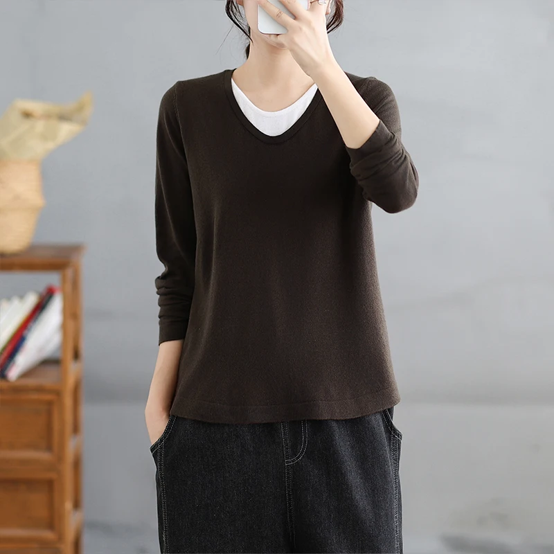 Sli محبوك فضفاض طويل Sve سترة رقيقة الشتاء تخفيف عارضة الوقوف صالح السيدات Faionable أعلى V Ne Ci الزي