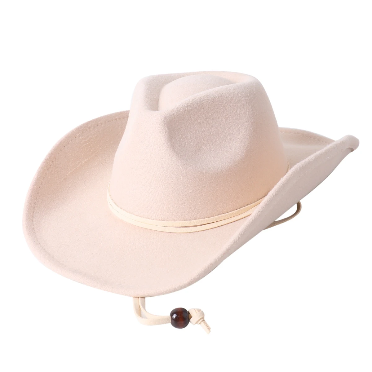 Cowboy Hat Cow Head Accessories Cowboy Hat Monochrome Felt Hat Men and Women Big Brim Outdoor Hat Knight Hat