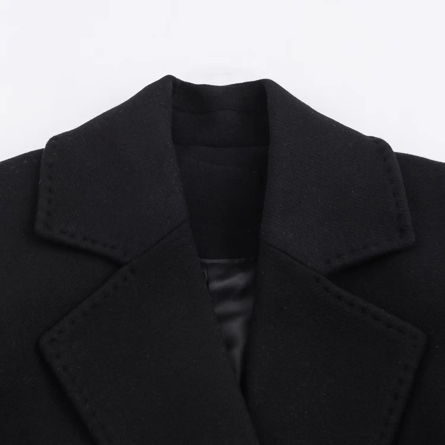 Abrigo largo de lana con cinturón y cuello vuelto para mujer, abrigos ajustados lisos elegantes para invierno, chaquetas para mujer, ropa de calle