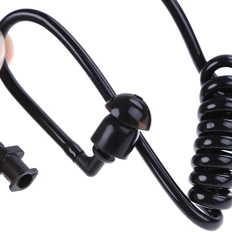 Sostituzione del tappo auricolare acustico con tubo dell'aria a molla nera per auricolare radio Auricolare Walkie Talkie Bobina per auricolare