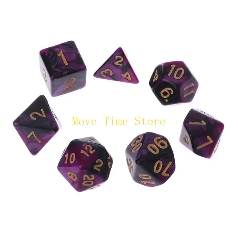 92ME 49 Pcs Resin Assorted Polyhedral Dices with for DND RPG Game D4 D6 D8 D10 D%