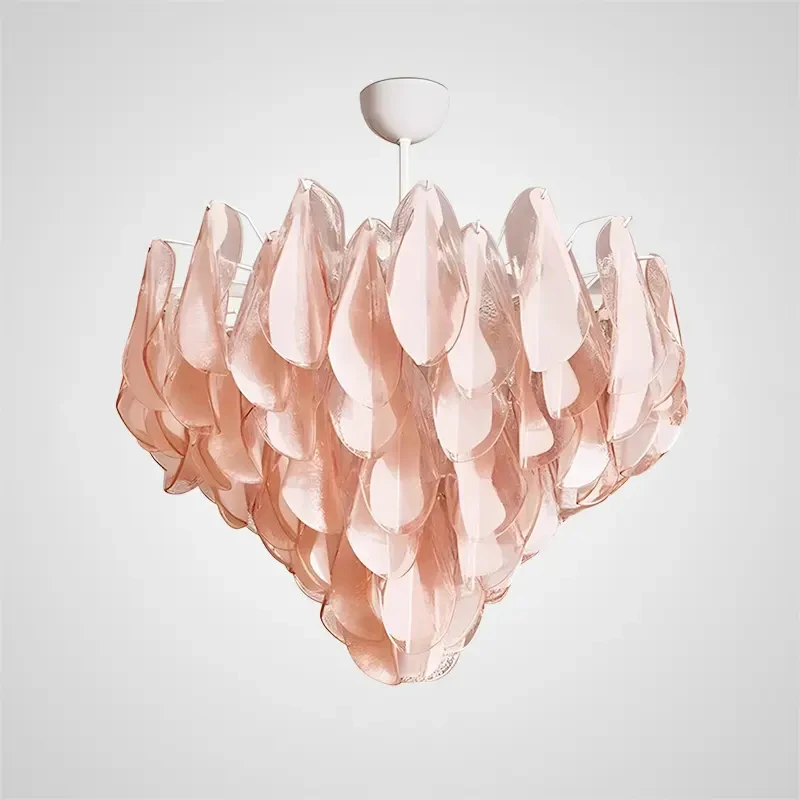 Decorative glass ceiling light with a floral-inspired form