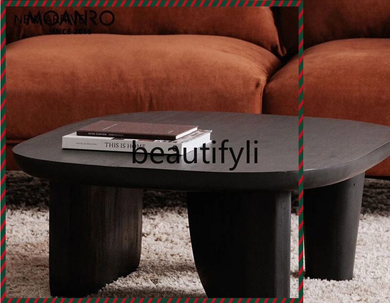 

Solid wood coffee table living room movable side table modern tea table design creative G1218