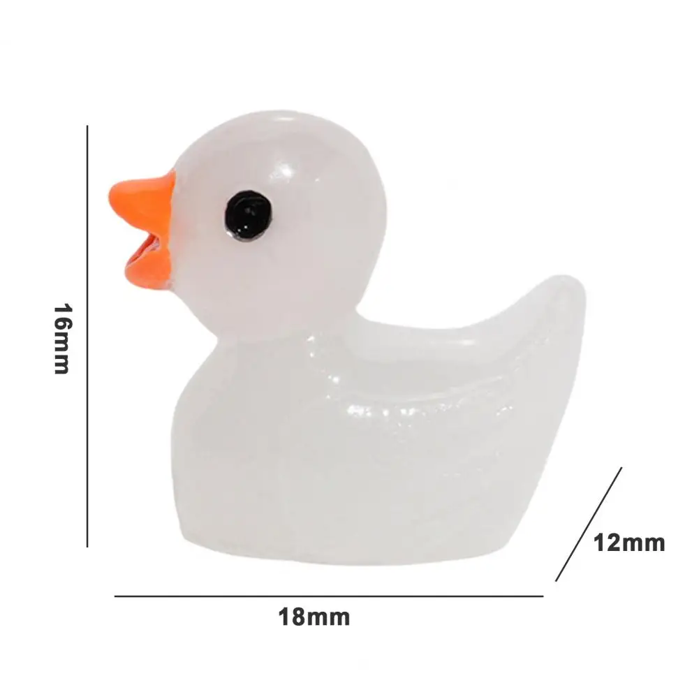 50/100Pcs Mini Resin Multicolour Ducks Luminous Duck Ornament Figures Micro Landscape Fairy Garden Home Decor DIY Accessories