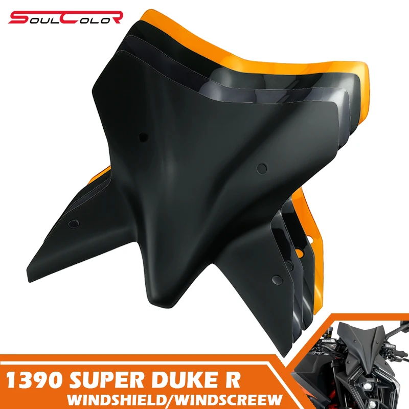 Motorcycle Sport Windshield Visor Matt Black Windscreen Fits For 1390 SUPER DUKE R 2024 2025 super duke EVO 24 25