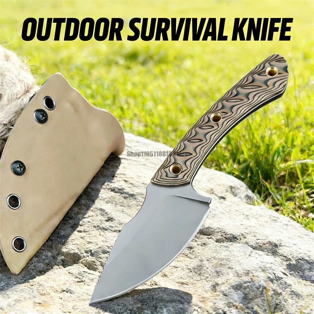 

Прямой нож для выживания на открытом воздухе, высокая твердость, нержавеющий и износостойкий нож для выживания на открытом воздухе, универсальный нож EDC