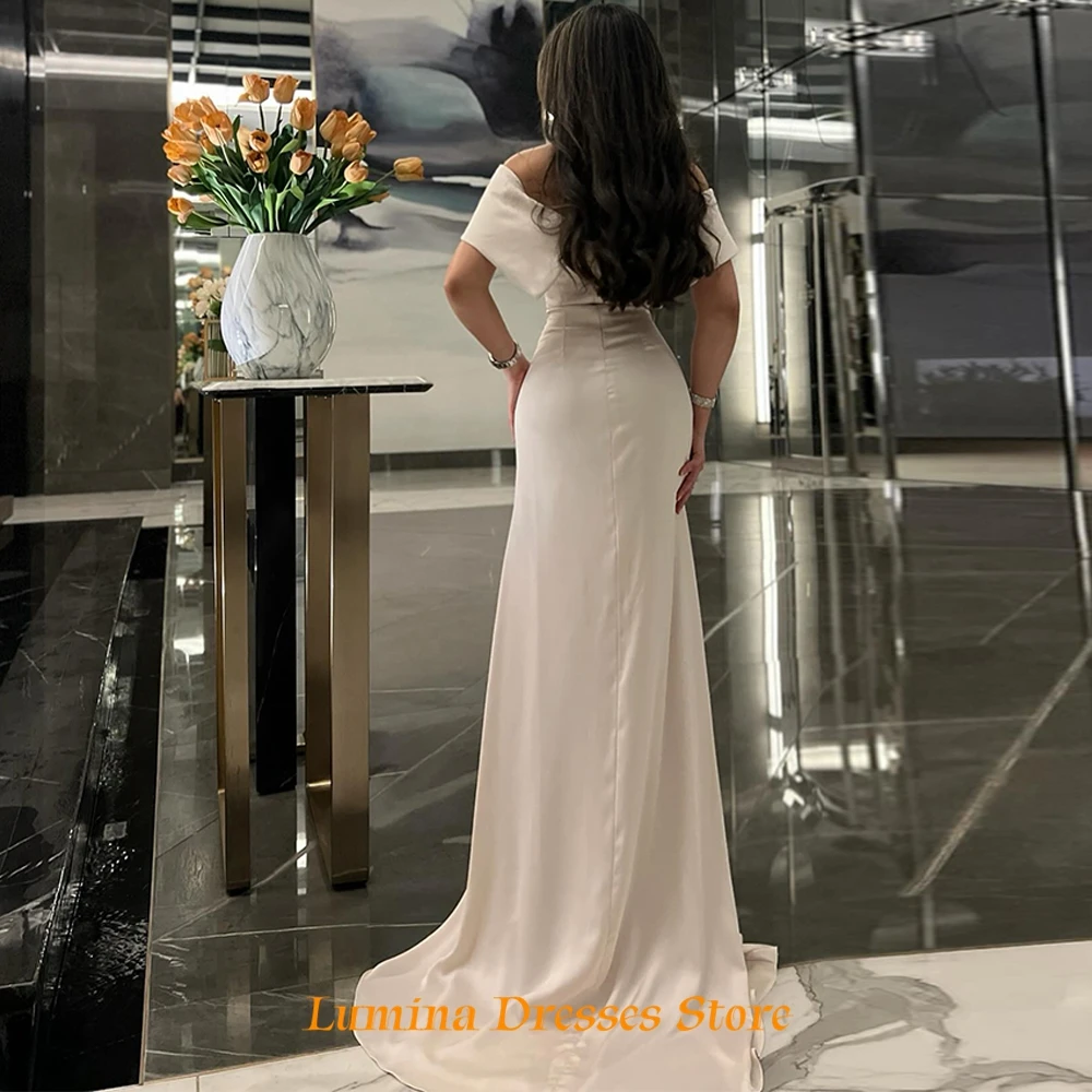 Hochwertiges Chiffon-Abendkleid mit U-Boot-Ausschnitt, klassisches Meerjungfrau-Cocktailkleid, modernes Sweep-Zug-Kleid für besondere Anlässe