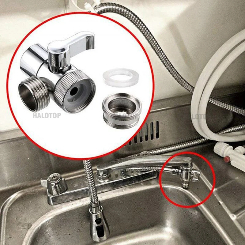 Universal Alloy Faucet Switch Adapter Kitchen Sink Splitter Diverter Valve Water Tap Connector for Toilet Bidet Shower Bathroom