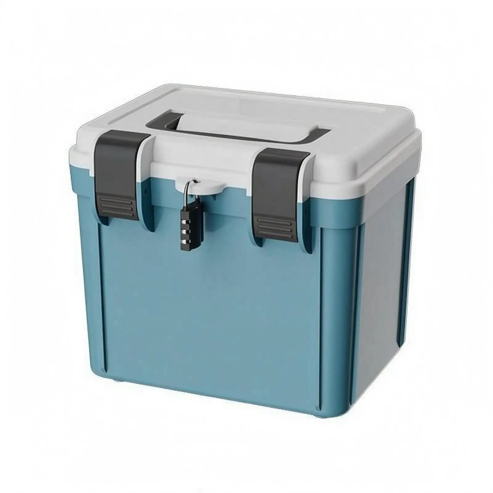 Keyless Lockable Storage Container ABS Solid Body with Top Handle Sealed Lid for Keeping Valuables Safe and Tidy