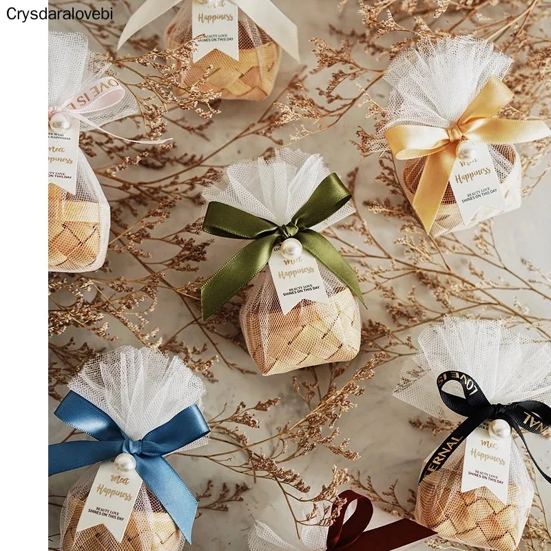 10 unids/lote caja de regalo de boda cesta de bambú creativa caja de dulces cajas de embalaje de recuerdo de Chocolate bolsa de regalo para Baby Shower suministros para fiestas