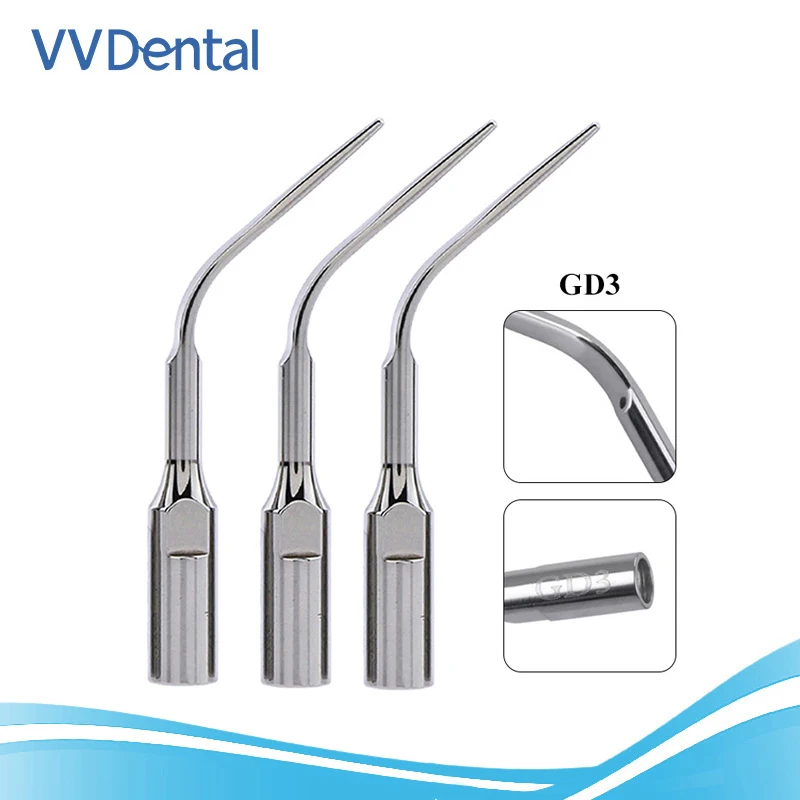 3pcs Ultrasonic Dental Tip for Supragingival Scaling Teeth Cleaning for Satelec Woodpecker-DTE GNATUS Scaler Dental Handpiece