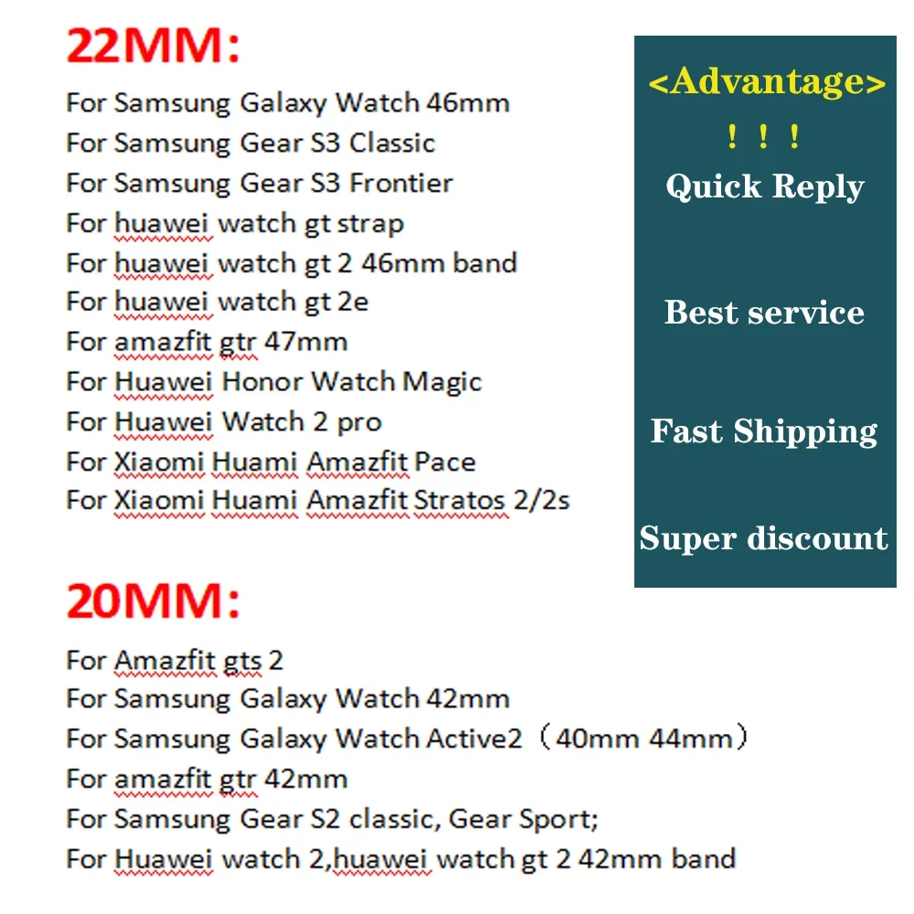 20mm 22mm Band for Samsung Galaxy Watch 4/classic /5 pro 45mm 44mm braided solo loop bracelet correa HUAWEI watch GT 2e 3 strap