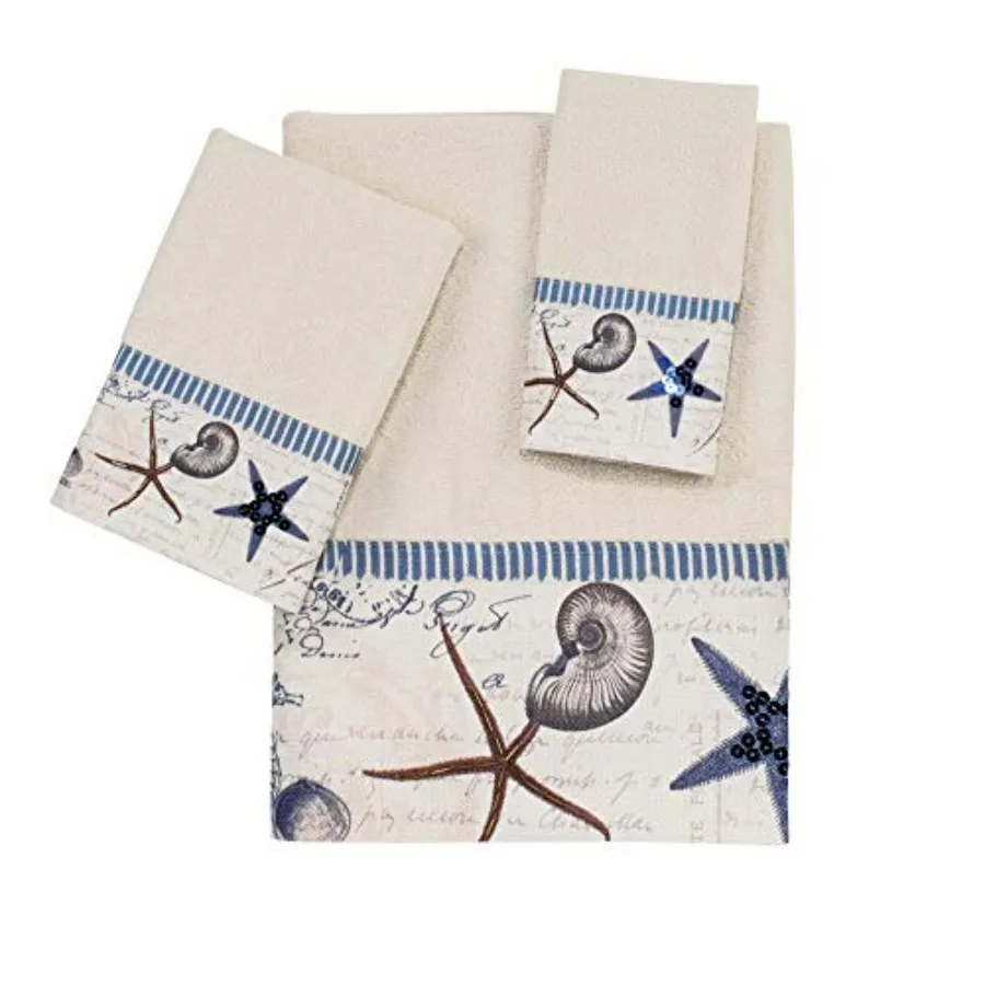 

3pc Towel Set for Bathroom Use, 100 Cotton, Navy Blue, Ultra-Soft Highly Absorbent