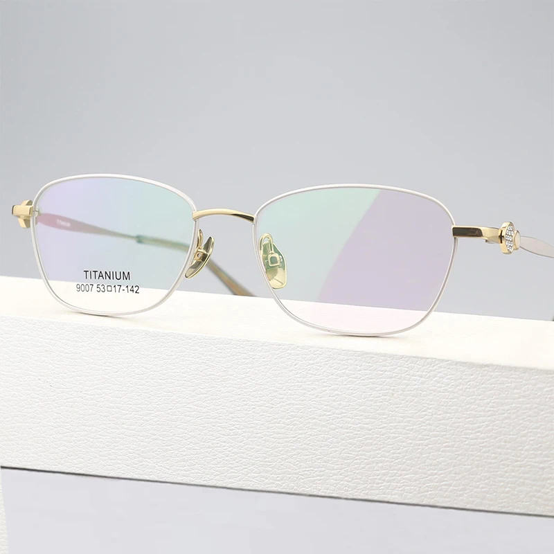

Luxury Jewelly Eyeglasses Frames Titanium Glasses Frame Fashion Sea Shell Women Optical Prescription Myopia Eyewear Spectacles