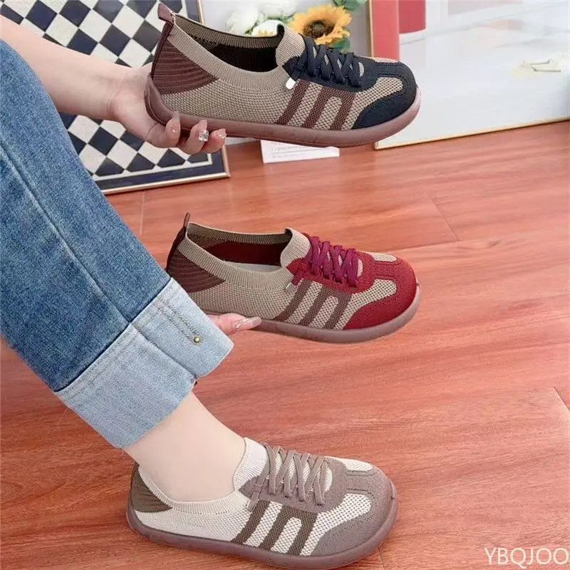 ربيع جديد أزياء المرأة الشقق تنوعا عارضة أحذية مريحة لينة سوليد عدم الانزلاق أحذية خفيفة الوزن التنفس الأحذية النسائية